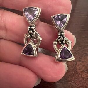 michael dawkins sterling Silver amethyst Earrings